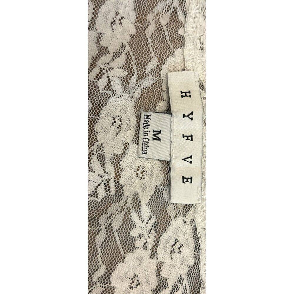 Hyfve sheer ivory floral lace cowl neck sleeveless blouse size Medium - Picture 4 of 4